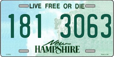 NH license plate 1813063