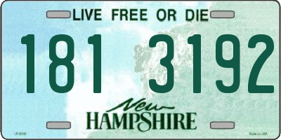 NH license plate 1813192