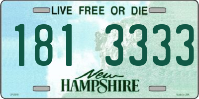 NH license plate 1813333