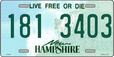 NH license plate 1813403