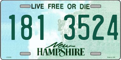 NH license plate 1813524