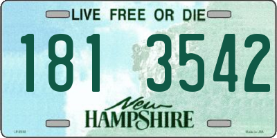 NH license plate 1813542