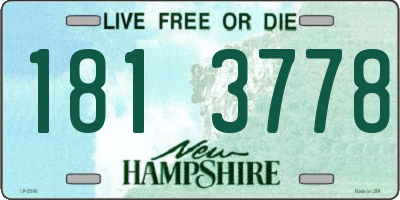 NH license plate 1813778