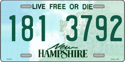 NH license plate 1813792