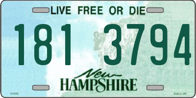 NH license plate 1813794