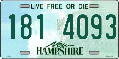 NH license plate 1814093