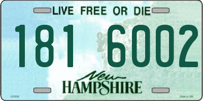 NH license plate 1816002