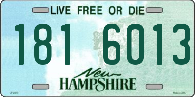 NH license plate 1816013