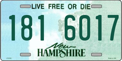 NH license plate 1816017