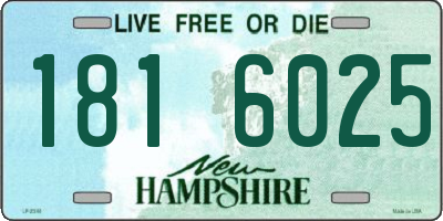 NH license plate 1816025