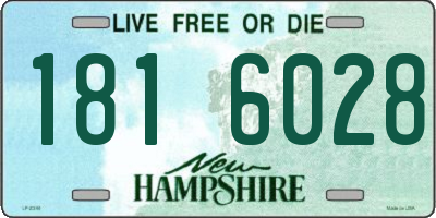 NH license plate 1816028