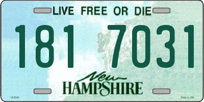 NH license plate 1817031