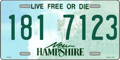 NH license plate 1817123