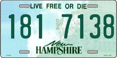 NH license plate 1817138