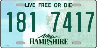 NH license plate 1817417
