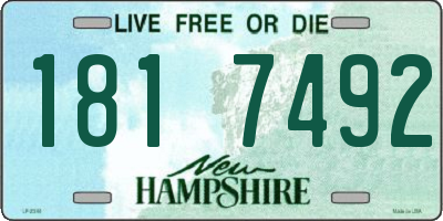 NH license plate 1817492