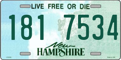 NH license plate 1817534