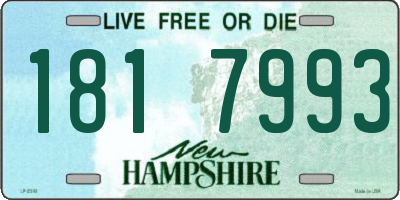 NH license plate 1817993