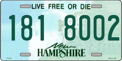 NH license plate 1818002