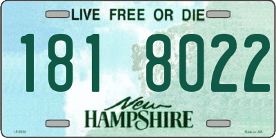 NH license plate 1818022