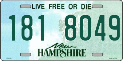 NH license plate 1818049