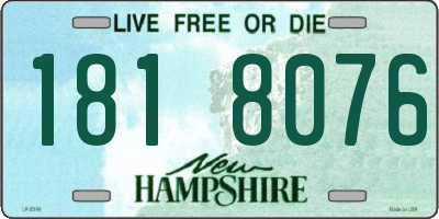 NH license plate 1818076