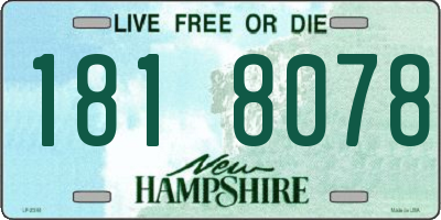 NH license plate 1818078