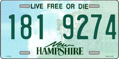 NH license plate 1819274