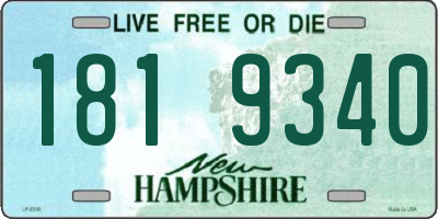 NH license plate 1819340