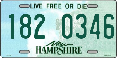 NH license plate 1820346