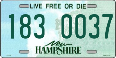 NH license plate 1830037