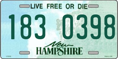 NH license plate 1830398