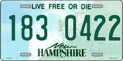 NH license plate 1830422