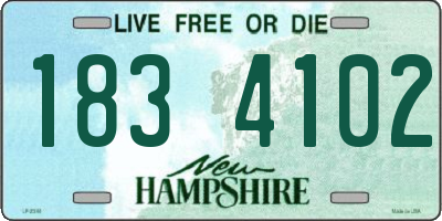 NH license plate 1834102