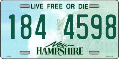 NH license plate 1844598