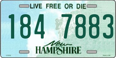 NH license plate 1847883