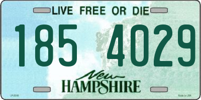 NH license plate 1854029