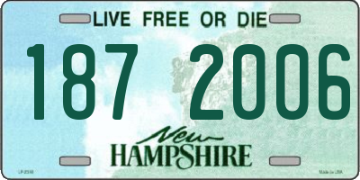 NH license plate 1872006