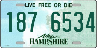 NH license plate 1876534