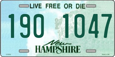 NH license plate 1901047