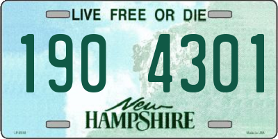 NH license plate 1904301