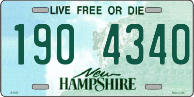 NH license plate 1904340