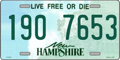 NH license plate 1907653
