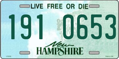 NH license plate 1910653