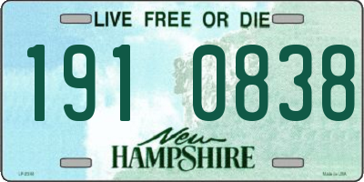 NH license plate 1910838