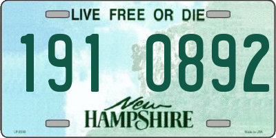 NH license plate 1910892
