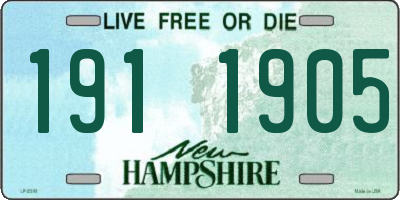 NH license plate 1911905