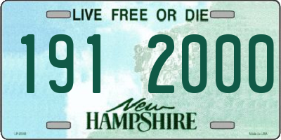 NH license plate 1912000