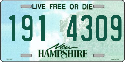 NH license plate 1914309