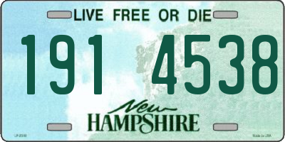 NH license plate 1914538